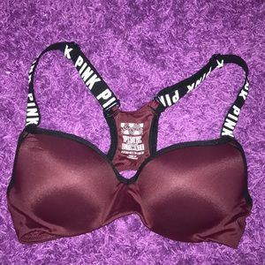 Pink push up sports bra